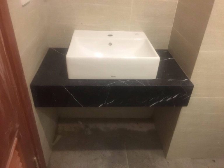 Đá lavabo đen vân trắng - Kho Đá Gia Thái