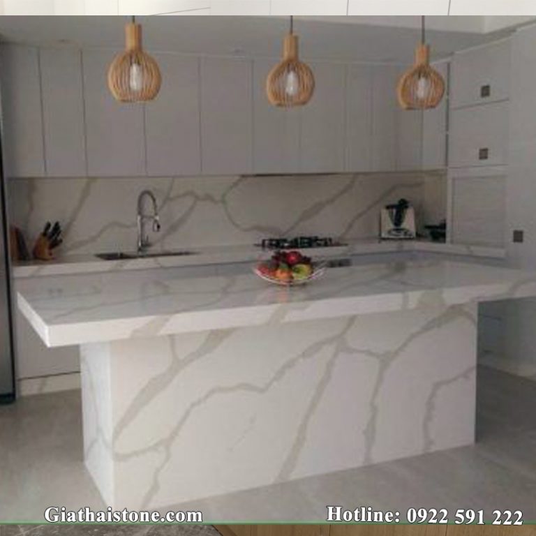 Bếp đá quartz vân to - Kho Đá Gia Thái