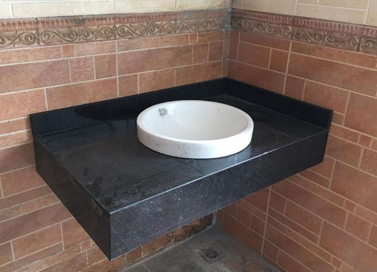 Đá làm mặt lavabo – Đá kim sa đen chấm trắng đẹp