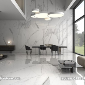 Đá marble ốp tường phòng khách đẹp, sang và bền