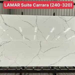 Đá nung kết Lamar Suite Carrara nền trắng vân xám Carrara – Kho Đá Gia Thái