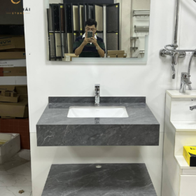 Bàn đá lavabo đôi đẹp, tiện nghi cho phòng tắm hiện đại