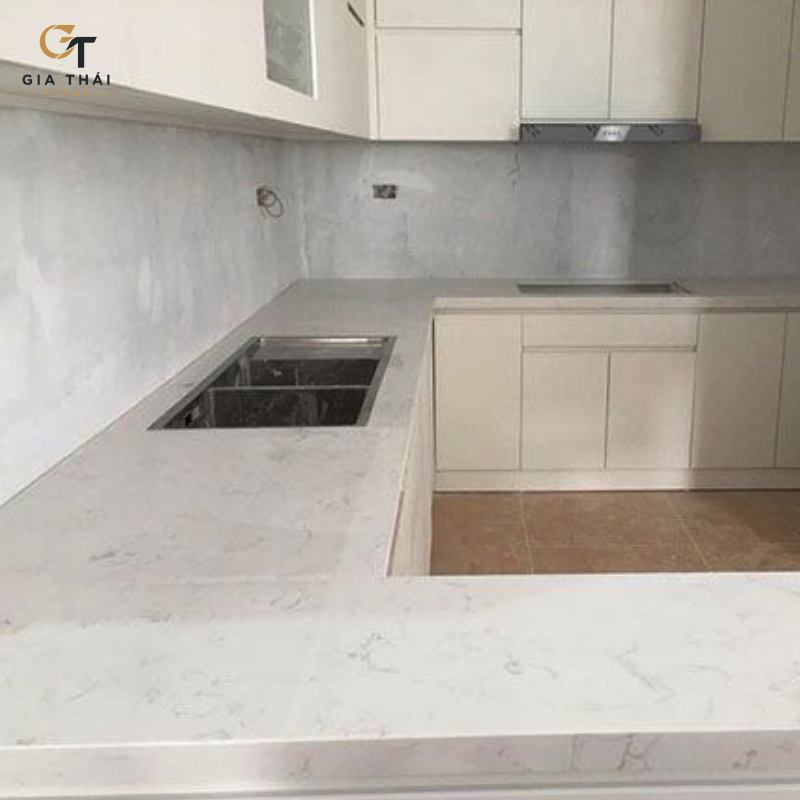 Đá Lavabo trắng vân mây đẹp