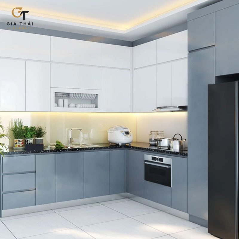 Đá ốp bếp chữ L đẹp